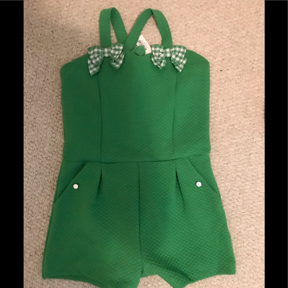 Janie and Jack romper green nwt size 6 $65